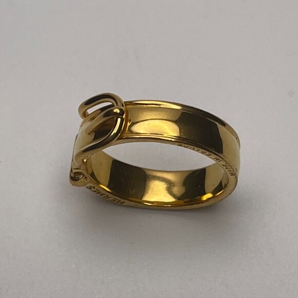 Hermès Gold Plated Buckle Bijouterie Fantaisie Scarf Ring - Preowned - Picture 6 of 9